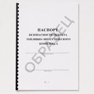 Паспорт безопасности объекта топливно-энергетического комплекса
