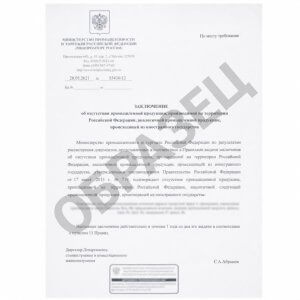 Заключение Минпромторга об отсутствии аналогов